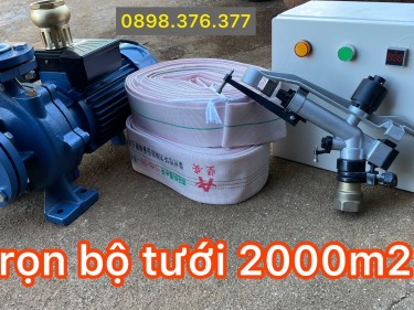 Trọn bộ tưới phun mưa bán kính lớn chạy điện 1 pha gia đình 220v