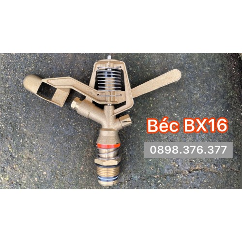Béc BX16 - Béc bướm tưới phun mưa bằng đồng xoay tròn 360 độ bán kính 16 mét