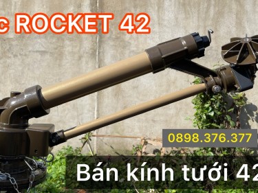 Béc ROCKET 42 - béc tưới bánh răng có bán kính phun 42 mét chuyên tưới cà phê, hồ tiêu, dâu, chè