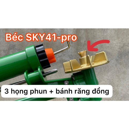 Béc SKY 41 pro - tưới đều nước đẫm với 3 họng phun và bánh răng đồng